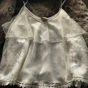 Gorgeous American eagle camisole cream tulle lace